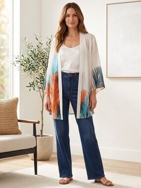 Silk Anthropologie Leifsdottir Coastal Duster